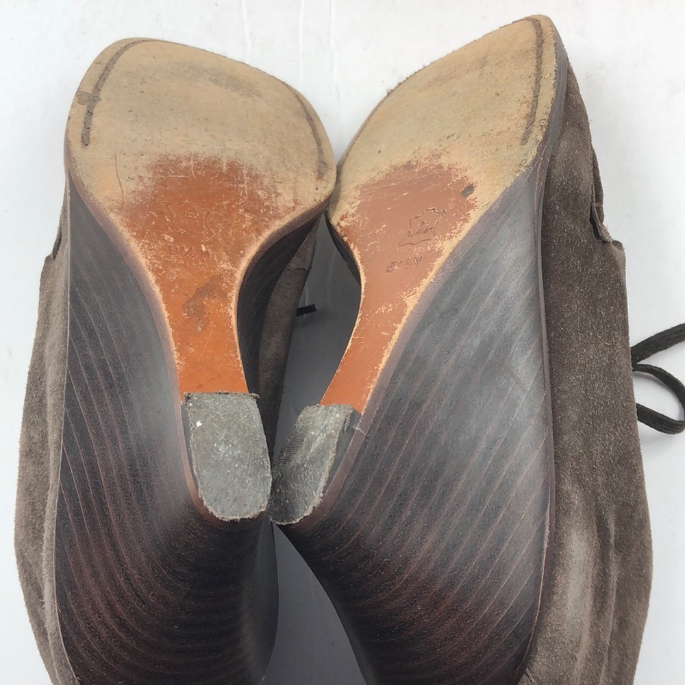 Michael Kors Chocolate Leather Wedge Shoes 8.5 - Picture 8 of 8